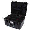 Pelican 1557 Air Case, Black with Silver Handle & Latches TrekPak Divider System with Mesh Lid Organizer ColorCase 015570-0120-110-180
