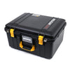 Pelican 1557 Air Case, Black with Yellow Handle & Latches ColorCase