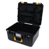 Pelican 1557 Air Case, Black with Yellow Handle & Latches Mesh Lid Organizer Only ColorCase 015570-0100-110-240