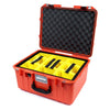 Pelican 1557 Air Case, Orange with Black Handle & Latches Yellow Padded Microfiber Dividers with Convolute Lid Foam ColorCase 015570-0010-150-110