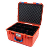 Pelican 1557 Air Case, Orange with Blue Handle & Latches TrekPak Divider System with Convolute Lid Foam ColorCase 015570-0020-150-120