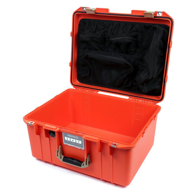 Pelican 1557 Air Case, Orange with Desert Tan Handle & Latches Mesh Lid Organizer Only ColorCase 015570-0100-150-310