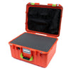 Pelican 1557 Air Case, Orange with Lime Green Handle & Latches Pick & Pluck Foam with Mesh Lid Organizer ColorCase 015570-0101-150-300
