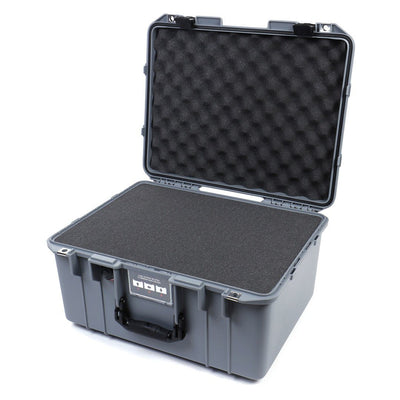 Pelican 1557 Air Case, Silver with Black Handle & Latches Pick & Pluck Foam with Convolute Lid Foam ColorCase 015570-0001-180-110