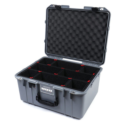 Pelican 1557 Air Case, Silver with Black Handle & Latches TrekPak Divider System with Convolute Lid Foam ColorCase 015570-0020-180-110