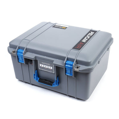 Pelican 1557 Air Case, Silver with Blue Handle & Latches ColorCase