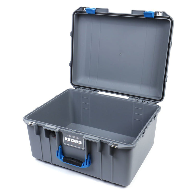 Pelican 1557 Air Case, Silver with Blue Handle & Latches ColorCase 