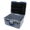 Pelican 1557 Air Case, Silver with Blue Handle & Latches Mesh Lid Organizer Only ColorCase 015570-0100-180-120