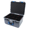 Pelican 1557 Air Case, Silver with Blue Handle & Latches TrekPak Divider System with Convolute Lid Foam ColorCase 015570-0020-180-120