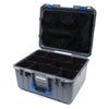 Pelican 1557 Air Case, Silver with Blue Handle & Latches TrekPak Divider System with Mesh Lid Organizer ColorCase 015570-0120-180-120