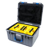 Pelican 1557 Air Case, Silver with Blue Handle & Latches Yellow Padded Microfiber Dividers with Mesh Lid Organizer ColorCase 015570-0110-180-120