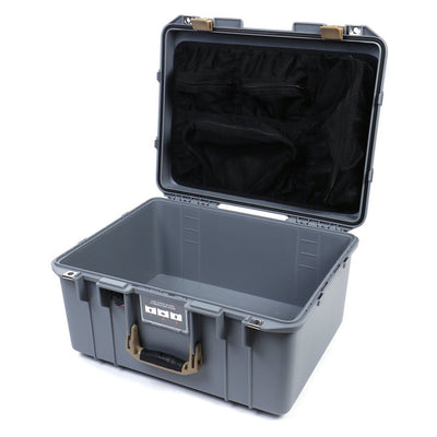 Pelican 1557 Air Case, Silver with Desert Tan Handle & Latches Mesh Lid Organizer Only ColorCase 015570-0100-180-310