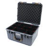 Pelican 1557 Air Case, Silver with Desert Tan Handle & Latches TrekPak Divider System with Convolute Lid Foam ColorCase 015570-0020-180-310
