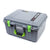 Pelican 1557 Air Case, Silver with Lime Green Handle & Latches ColorCase 