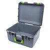 Pelican 1557 Air Case, Silver with Lime Green Handle & Latches None (Case Only) ColorCase 015570-0000-180-300