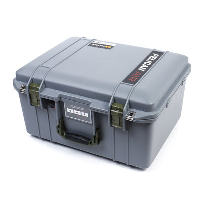 Pelican 1557 Air Case, Silver with OD Green Handle & Latches ColorCase
