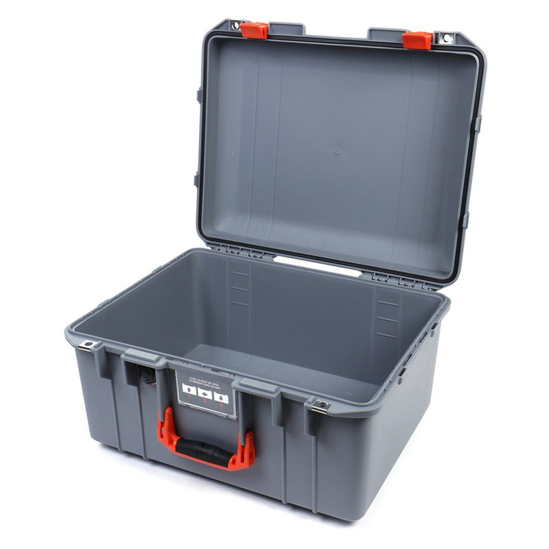 Pelican 1557 Air Case, Silver with Orange Handle & Latches ColorCase 