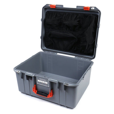 Pelican 1557 Air Case, Silver with Orange Handle & Latches Mesh Lid Organizer Only ColorCase 015570-0100-180-150
