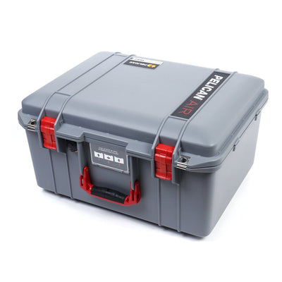 Pelican 1557 Air Case, Silver with Red Handle & Latches ColorCase
