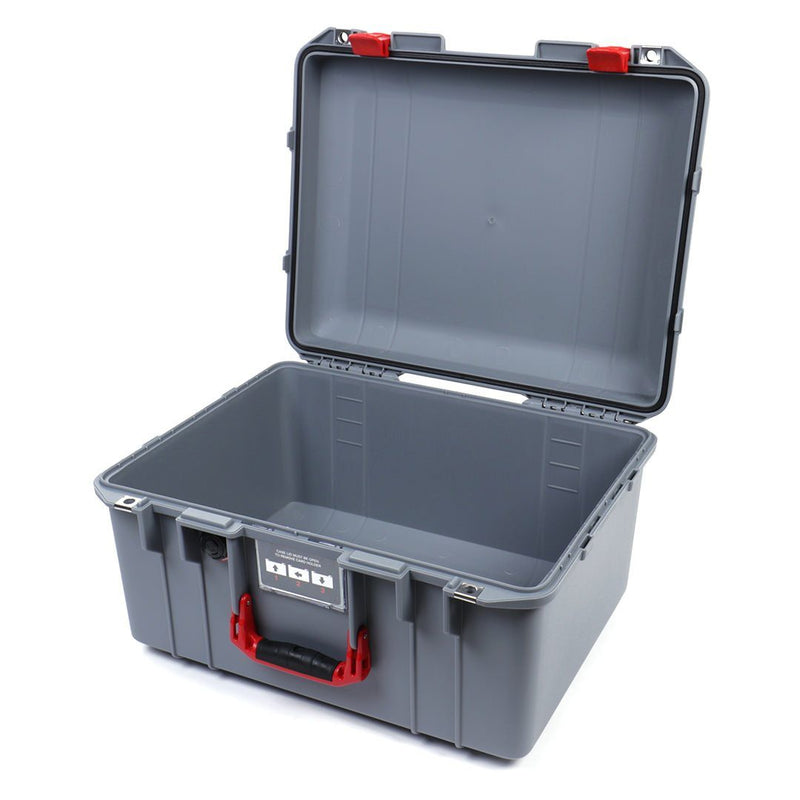 Pelican 1557 Air Case, Silver with Red Handle & Latches ColorCase 