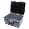 Pelican 1557 Air Case, Silver with Red Handle & Latches Mesh Lid Organizer Only ColorCase 015570-0100-180-320