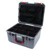 Pelican 1557 Air Case, Silver with Red Handle & Latches TrekPak Divider System with Mesh Lid Organizer ColorCase 015570-0120-180-320