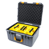 Pelican 1557 Air Case, Silver with Yellow Handle & Latches Yellow Padded Microfiber Dividers with Convolute Lid Foam ColorCase 015570-0010-180-240