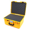 Pelican 1557 Air Case, Yellow with Black Handle & Latches Pick & Pluck Foam with Convolute Lid Foam ColorCase 015570-0001-240-110