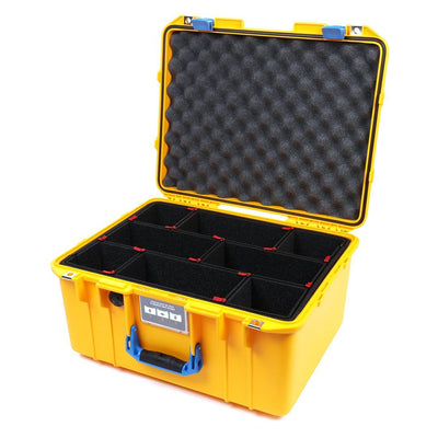 Pelican 1557 Air Case, Yellow with Blue Handle & Latches TrekPak Divider System with Convolute Lid Foam ColorCase 015570-0020-240-120