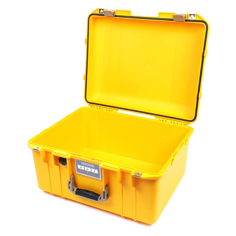 Pelican 1557 Air Case, Yellow with Desert Tan Handle & Latches ColorCase 