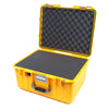 Pelican 1557 Air Case, Yellow with Desert Tan Handle & Latches Pick & Pluck Foam with Convolute Lid Foam ColorCase 015570-0001-240-310