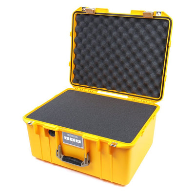 Pelican 1557 Air Case, Yellow with Desert Tan Handle & Latches Pick & Pluck Foam with Convolute Lid Foam ColorCase 015570-0001-240-310