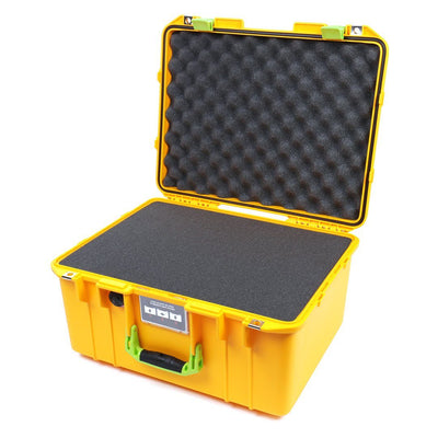 Pelican 1557 Air Case, Yellow with Lime Green Handle & Latches Pick & Pluck Foam with Convolute Lid Foam ColorCase 015570-0001-240-300