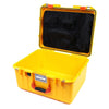 Pelican 1557 Air Case, Yellow with Orange Handle & Latches Mesh Lid Organizer Only ColorCase 015570-0100-240-150
