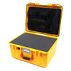 Pelican 1557 Air Case, Yellow with Orange Handle & Latches Pick & Pluck Foam with Mesh Lid Organizer ColorCase 015570-0101-240-150
