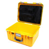 Pelican 1557 Air Case, Yellow with Silver Handle & Latches Mesh Lid Organizer Only ColorCase 015570-0100-240-180