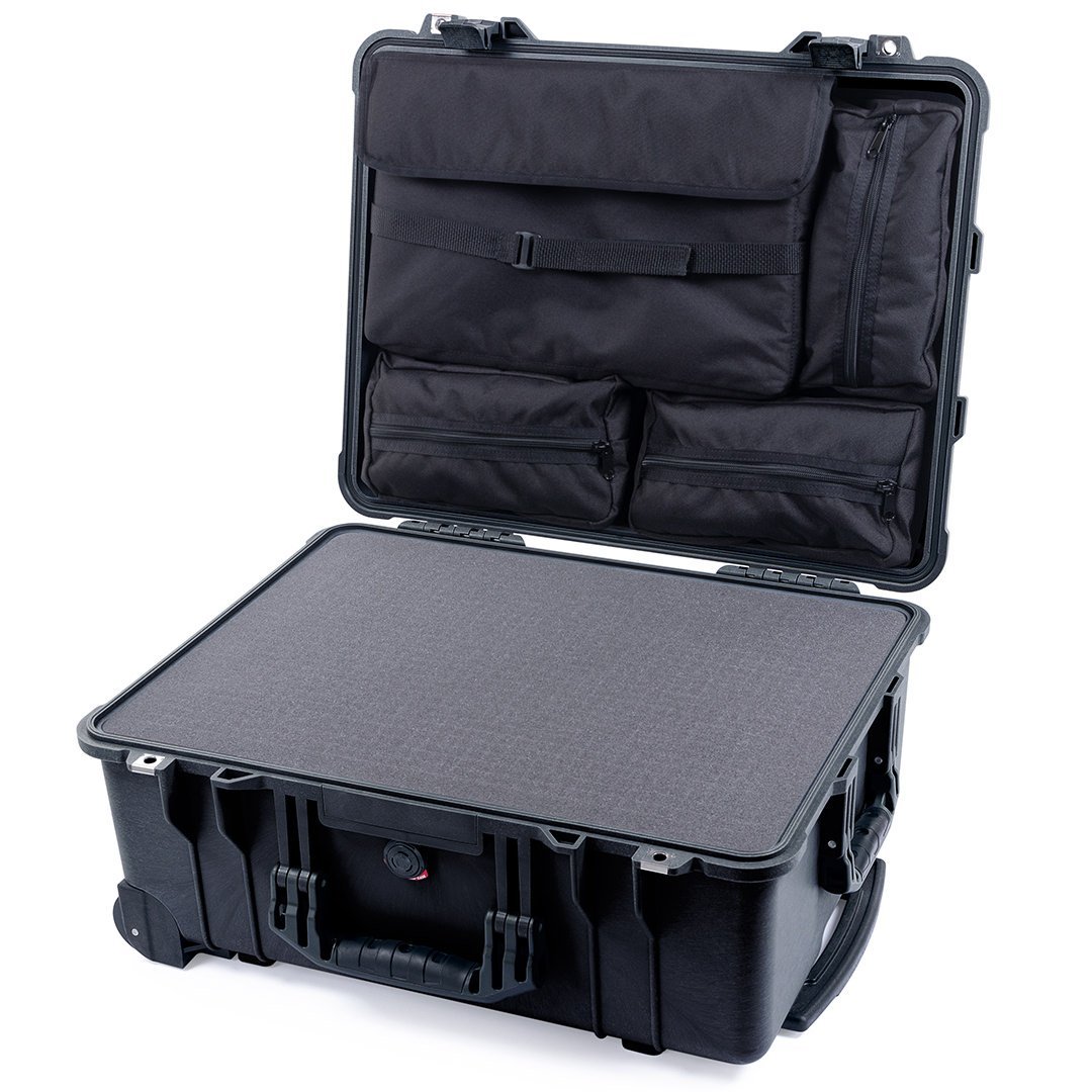 Pelican 1560 Case, Black Pick & Pluck Foam with Computer Pouch ColorCase 015600-0201-110-110