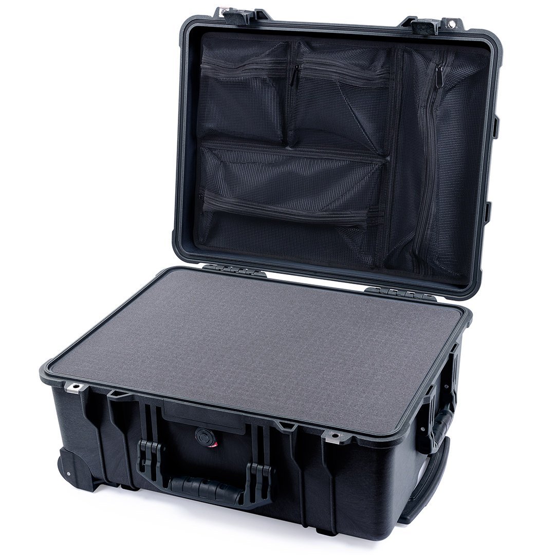 Pelican 1560 Case, Black Pick &amp; Pluck Foam with Mesh Lid Organizer ColorCase 015600-0101-110-110