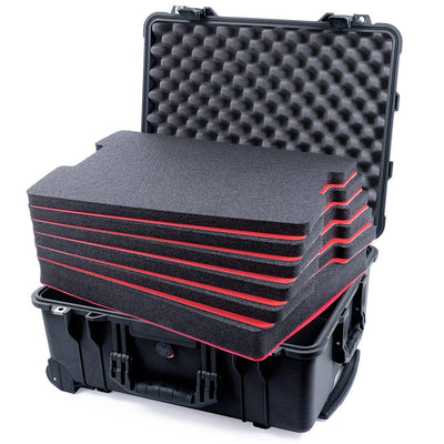 Pelican 1560 Case, Black Custom Tool Kit (6 Foam Inserts with Convolute Lid Foam) ColorCase 015600-0060-110-110