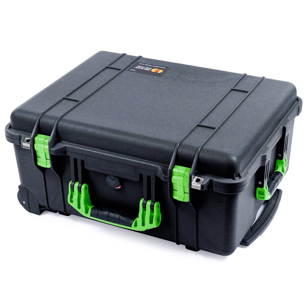 Pelican 1560 Case, Black with Lime Green Handles &amp; Latches ColorCase 