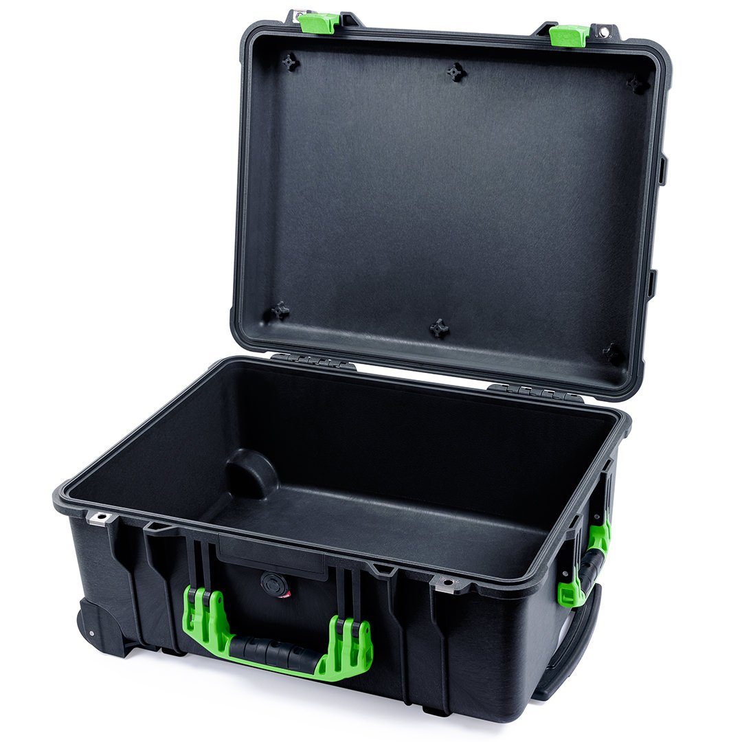 Pelican 1560 Case, Black with Lime Green Handles &amp; Latches None (Case Only) ColorCase 015600-0000-110-300