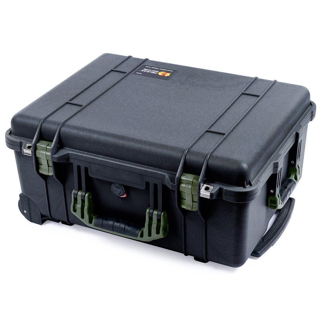 Pelican 1560 Case, Black with OD Green Handles & Latches ColorCase 