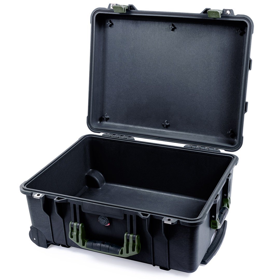 Pelican 1560 Case, Black with OD Green Handles &amp; Latches None (Case Only) ColorCase 015600-0000-110-130