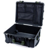 Pelican 1560 Case, Black with OD Green Handles & Latches Mesh Lid Organizer Only ColorCase 015600-0100-110-130