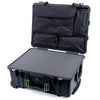 Pelican 1560 Case, Black with OD Green Handles & Latches Pick & Pluck Foam with Computer Pouch ColorCase 015600-0201-110-130