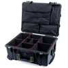 Pelican 1560 Case, Black with OD Green Handles & Latches TrekPak Divider System with Computer Pouch ColorCase 015600-0220-110-130