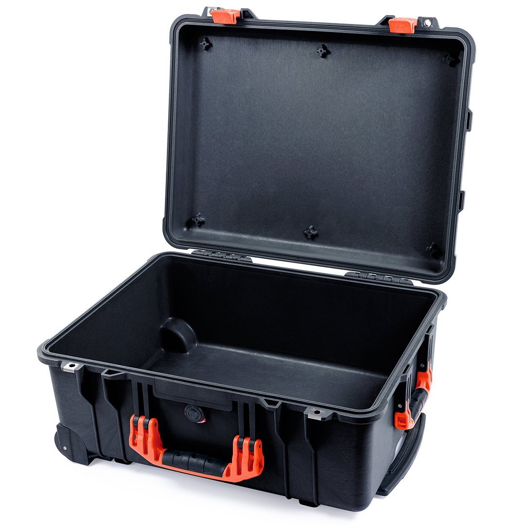 Pelican 1560 Case, Black with Orange Handles &amp; Latches None (Case Only) ColorCase 015600-0000-110-150