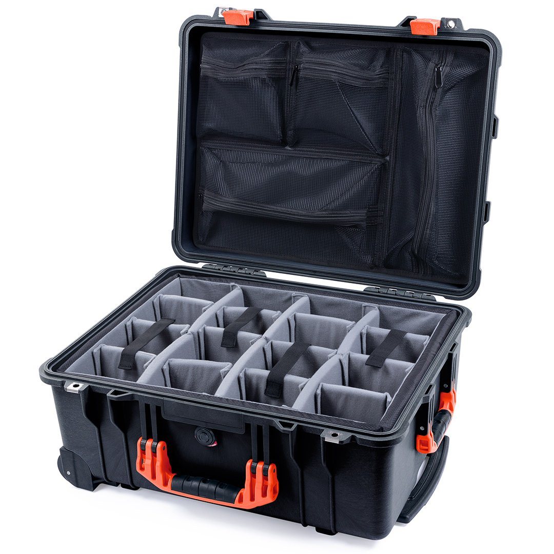 Pelican 1560 Case, Black with Orange Handles & Latches