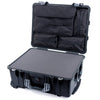 Pelican 1560 Case, Black with Silver Handles & Latches Pick & Pluck Foam with Computer Pouch ColorCase 015600-0201-110-180