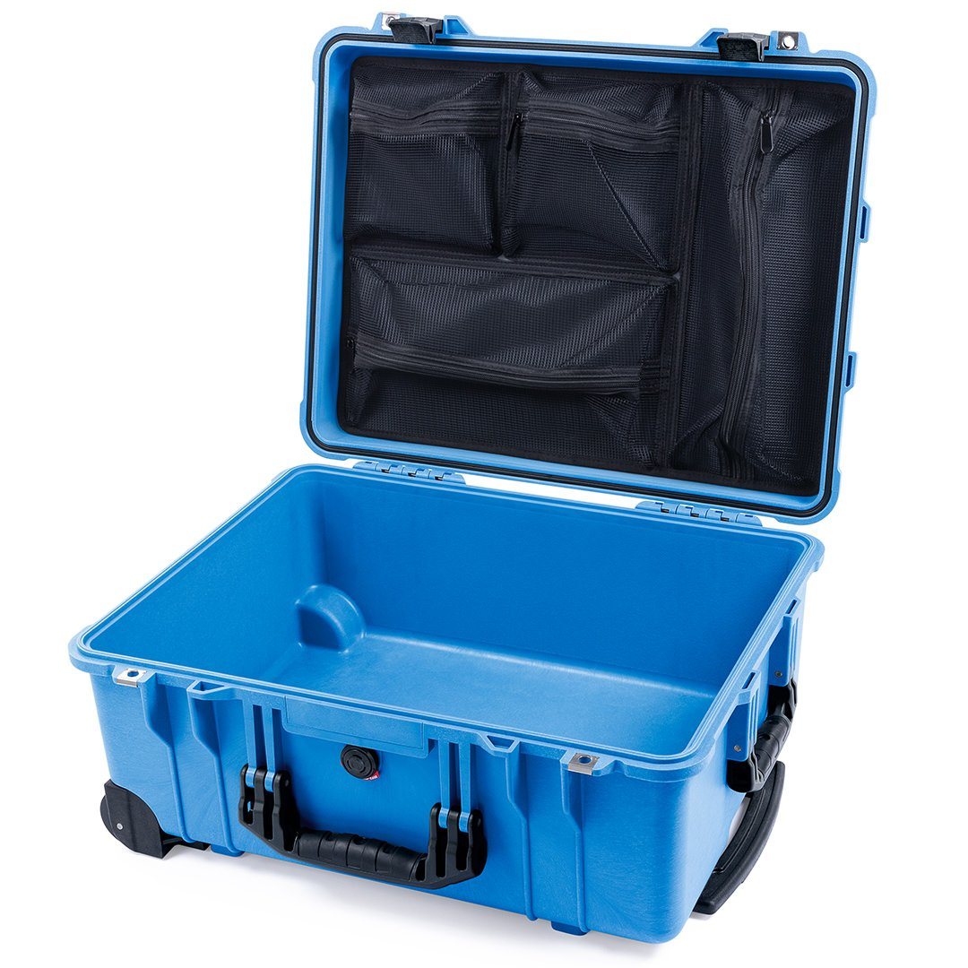Pelican 1560 Case, Blue with Black Handles &amp; Latches Mesh Lid Organizer Only ColorCase 015600-0100-120-110